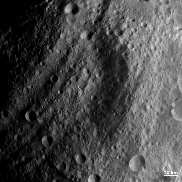 NASA Dawn spacecraft obtained this image with its framing camera on Aug. 20, 2011. This image was taken through the camera clear filter. The image has a resolution of about 260 meters per pixel.