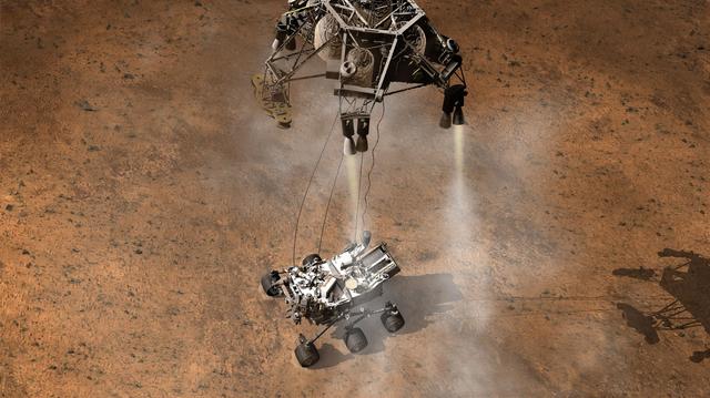 NASA image: A Moment After Curiosity Touchdown, Artist Concept