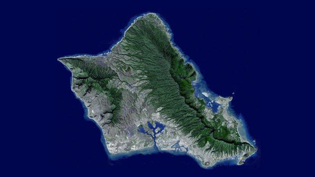 Sometimes called The Gathering Place, Oahu is the third largest of the Hawaiian Islands. This image was captured by NASA Terra spacecraft. A flyover was created by draping ASTER image data acquired January 13, 2010.