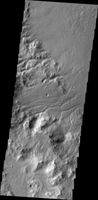 NASA image: Crater Rim Channels