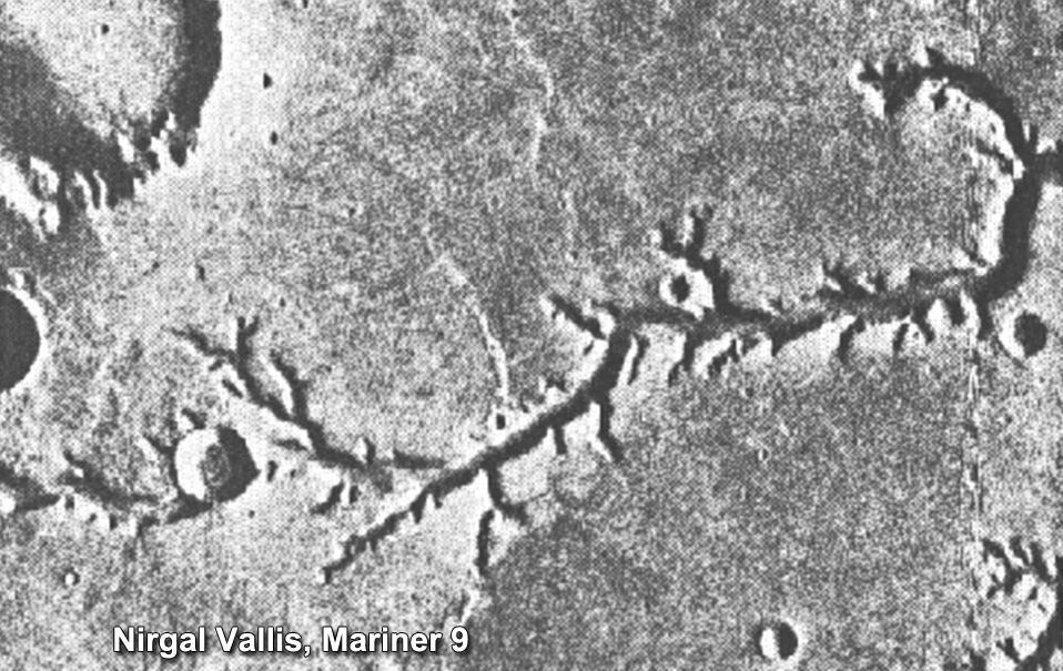 This view of channels on Mars came from NASA Mariner 9 orbiter. In 1971, Mariner 9 became the first spacecraft to enter orbit around Mars.