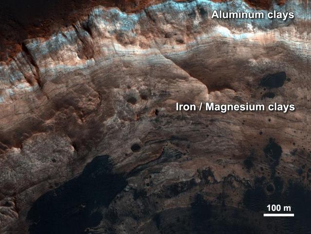 NASA image: Chemical Alteration by Water, Mawrth Vallis