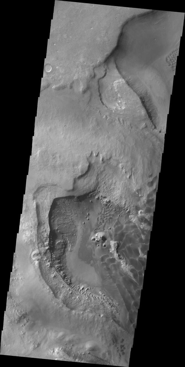 This image shows a portion of the dunes on the floor of Rabe Crater captured by NASA 2001 Mars Odyssey spacecraft.