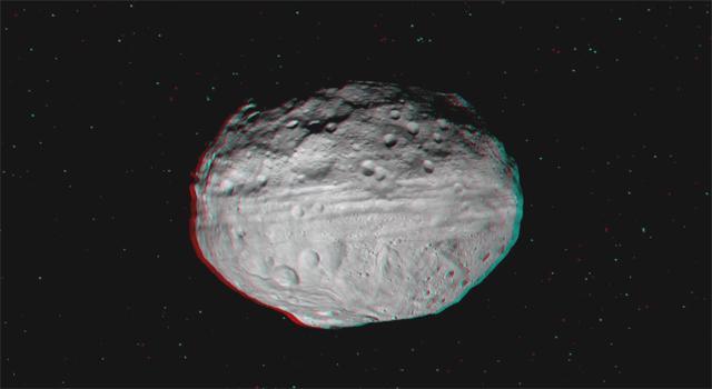 Dawn Soars Over Asteroid Vesta in 3-D