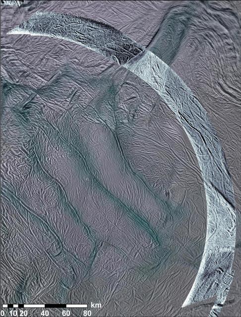 NASA image: Southern Enceladus in Radar View