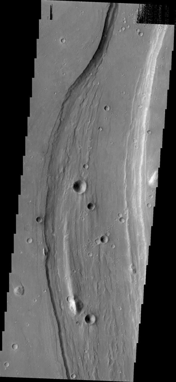 Shalbatana Vallis dominates this image captured by NASA 2001 Mars Odyssey spacecraft.