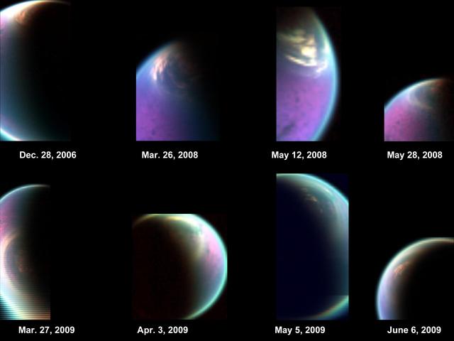 NASA image: Snapshots of Titan North Polar Cloud