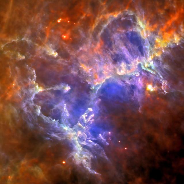 NASA image: Herschel Sees Through Ghostly Pillars
