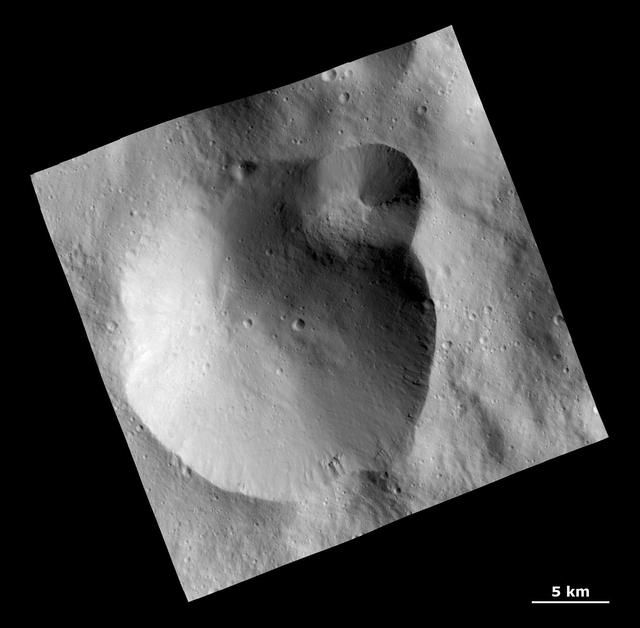 NASA image: Craters Within Thick Ejecta in the Rheasilvia Basin