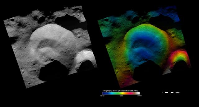 NASA image: Topography and Albedo Image of Caparronia Crater