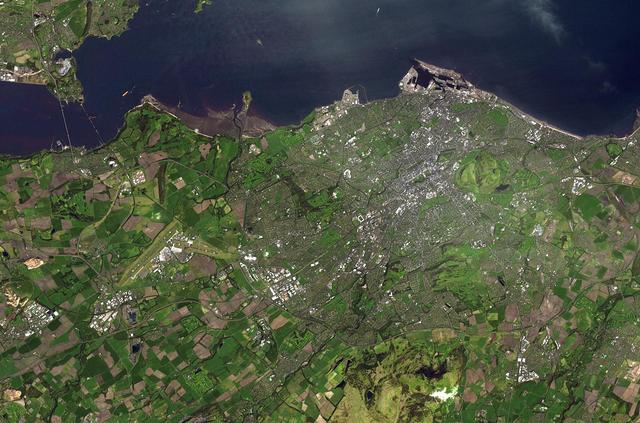 This image, from NASA Terra spacecraft, is of the capital of Scotland, and lies along the Firth of Forth.