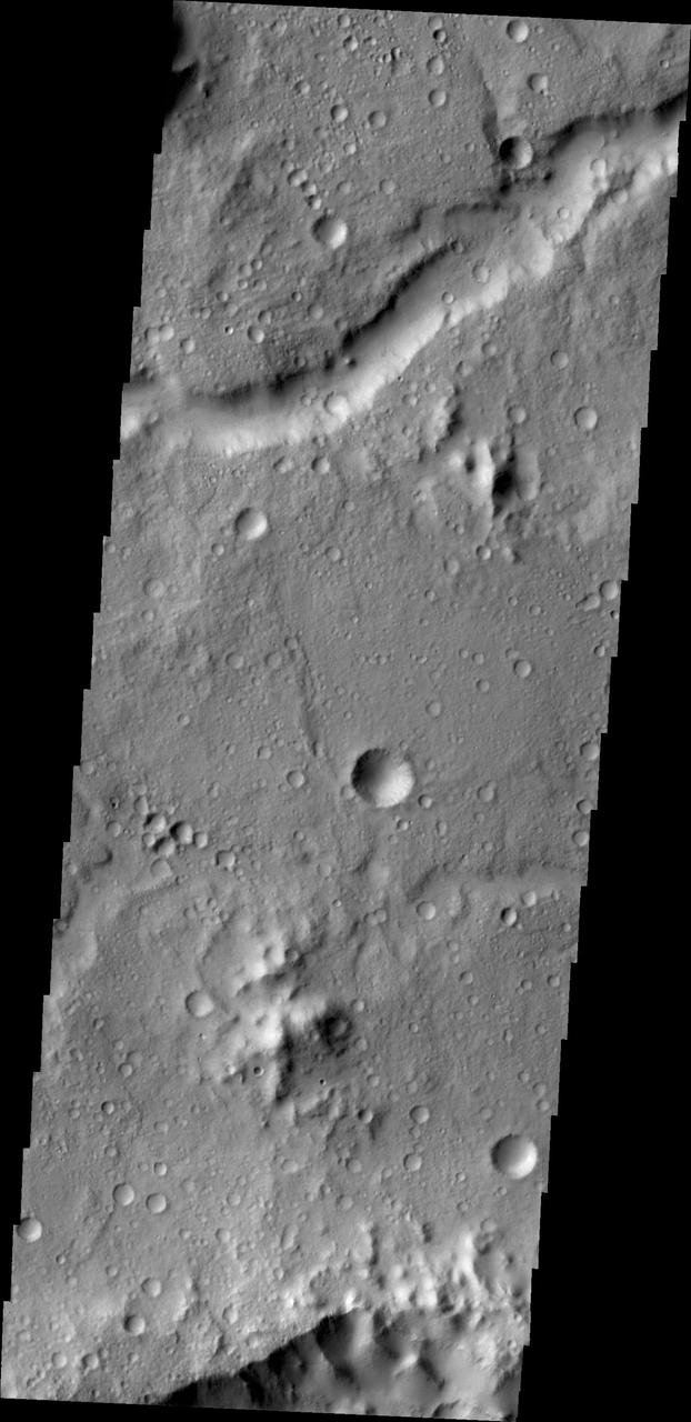 The unnamed channel in this image from NASA 2001 Mars Odyssey spacecraft is located in northern Tyrrhena Terra.
