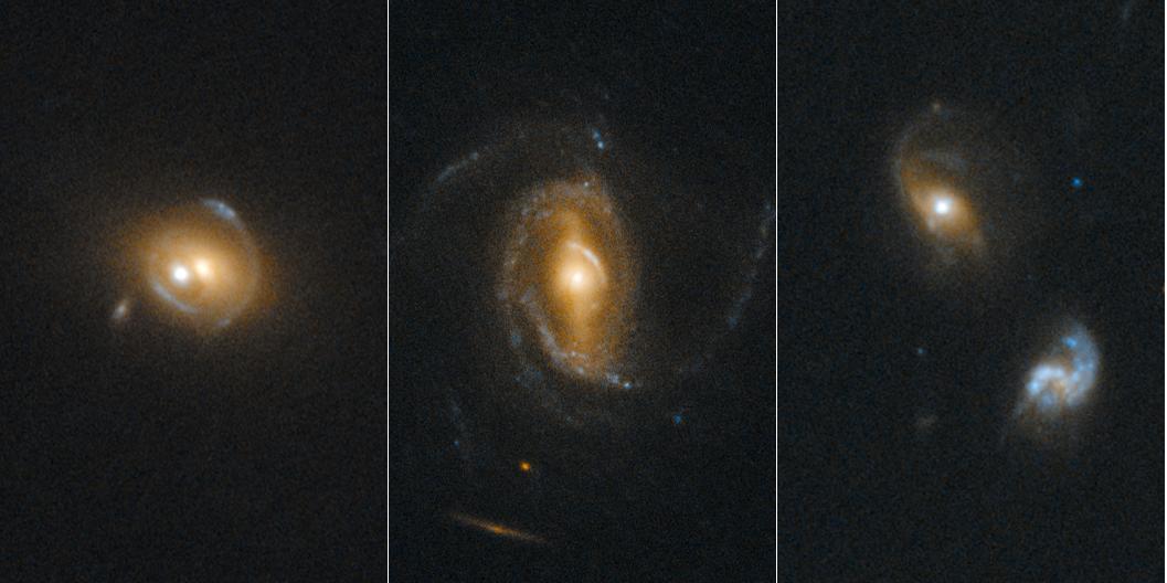 NASA Hubble Space Telescope sharp view was used to look for gravitational arcs and rings which are produced when one galaxy acts as a lens to magnify and distort the appearance of another galaxy behind it.