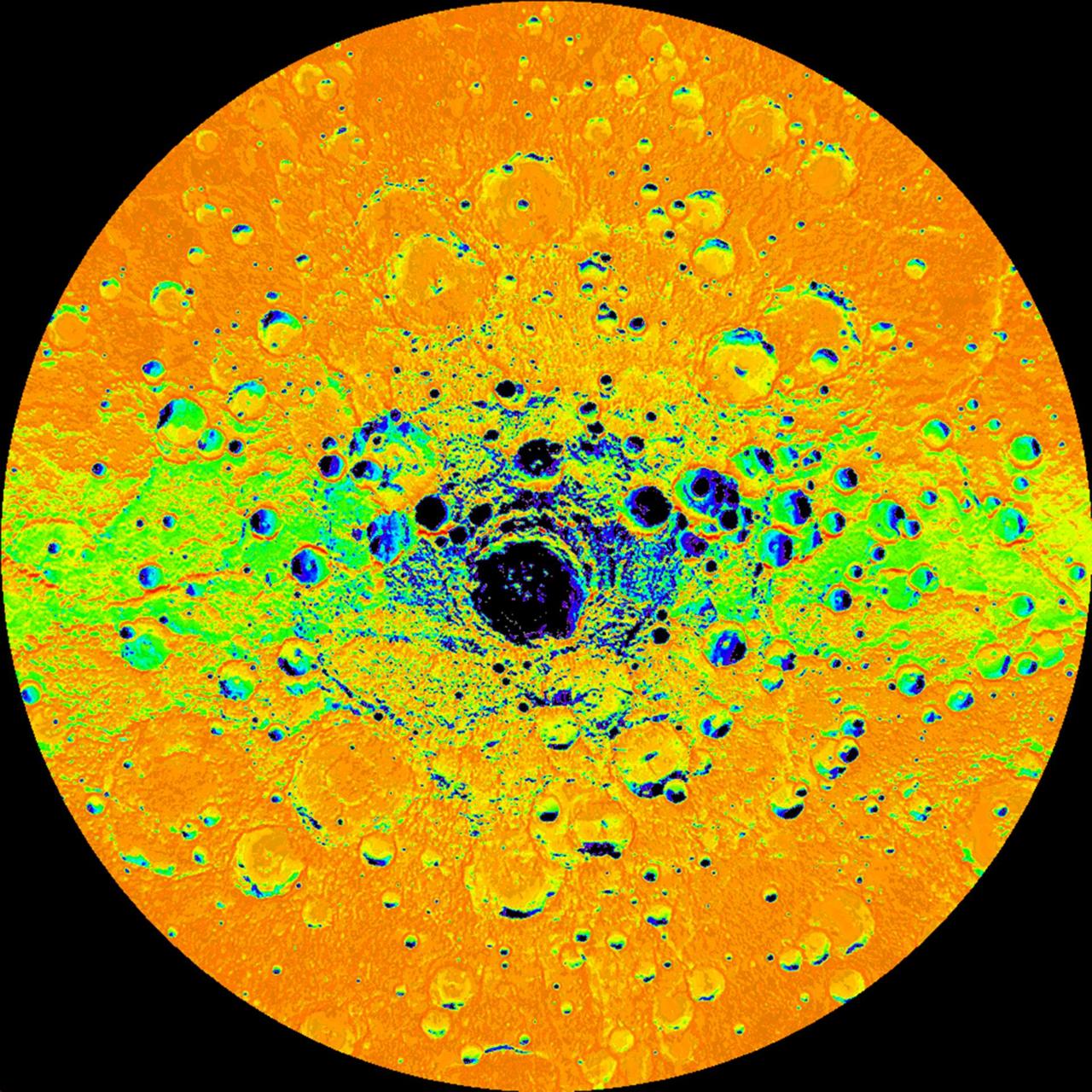Illumination Map of Mercury South Pole