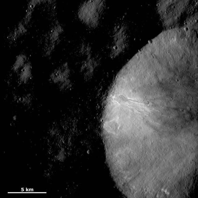 NASA image: Crater Wall with Sinuous Features