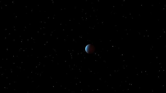 This artist concept depicts 55 Cancri e as it orbits its star. NASA Spitzer Space Telescope has, for the first time, captured the light emanating from a distant super Earth, a planet more massive than Earth but lighter than Neptune.