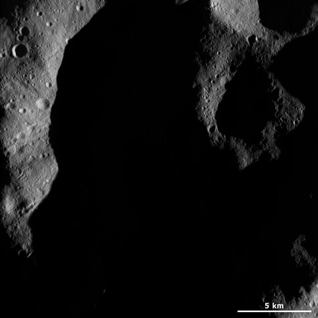 NASA image: A Part of Vesta Shadowed Northern Hemisphere