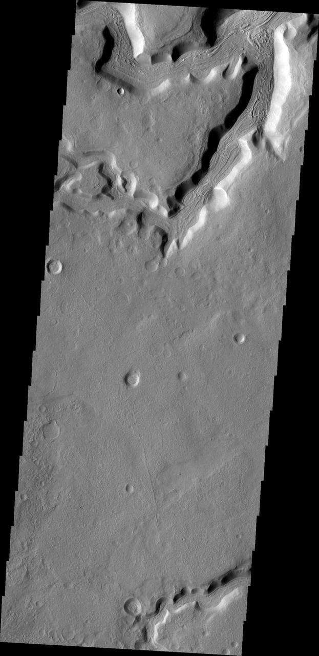 Multiple channels in this image from NASA 2001 Mars Odyssey dissect this region on the margin of Terra Sabaea.