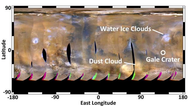 NASA image: Mars Weather Map, Aug. 2, 2012