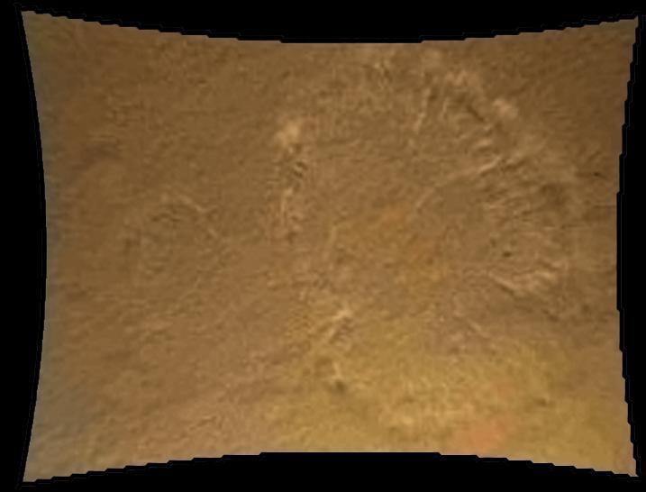 This color thumbnail image was obtained by NASA Curiosity rover. A dust cloud was generated when the Curiosity rover was being lowered to the surface while the sky crane hovered above.