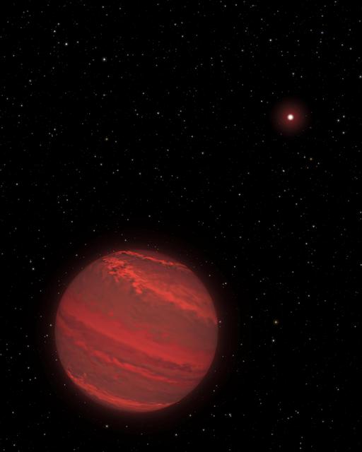 NASA image: Artist View of a Super-Jupiter around a Brown Dwarf 2M1207