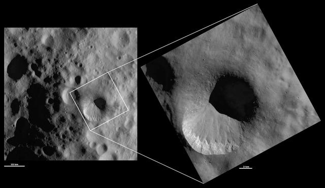 NASA image: HAMO and LAMO Images of Fabia Crater