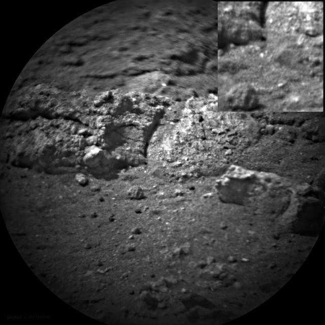 NASA Curiosity rover shot its laser 50 times at rocks exposed by thrusters on the rover sky crane at the scour mark called Goulburn.