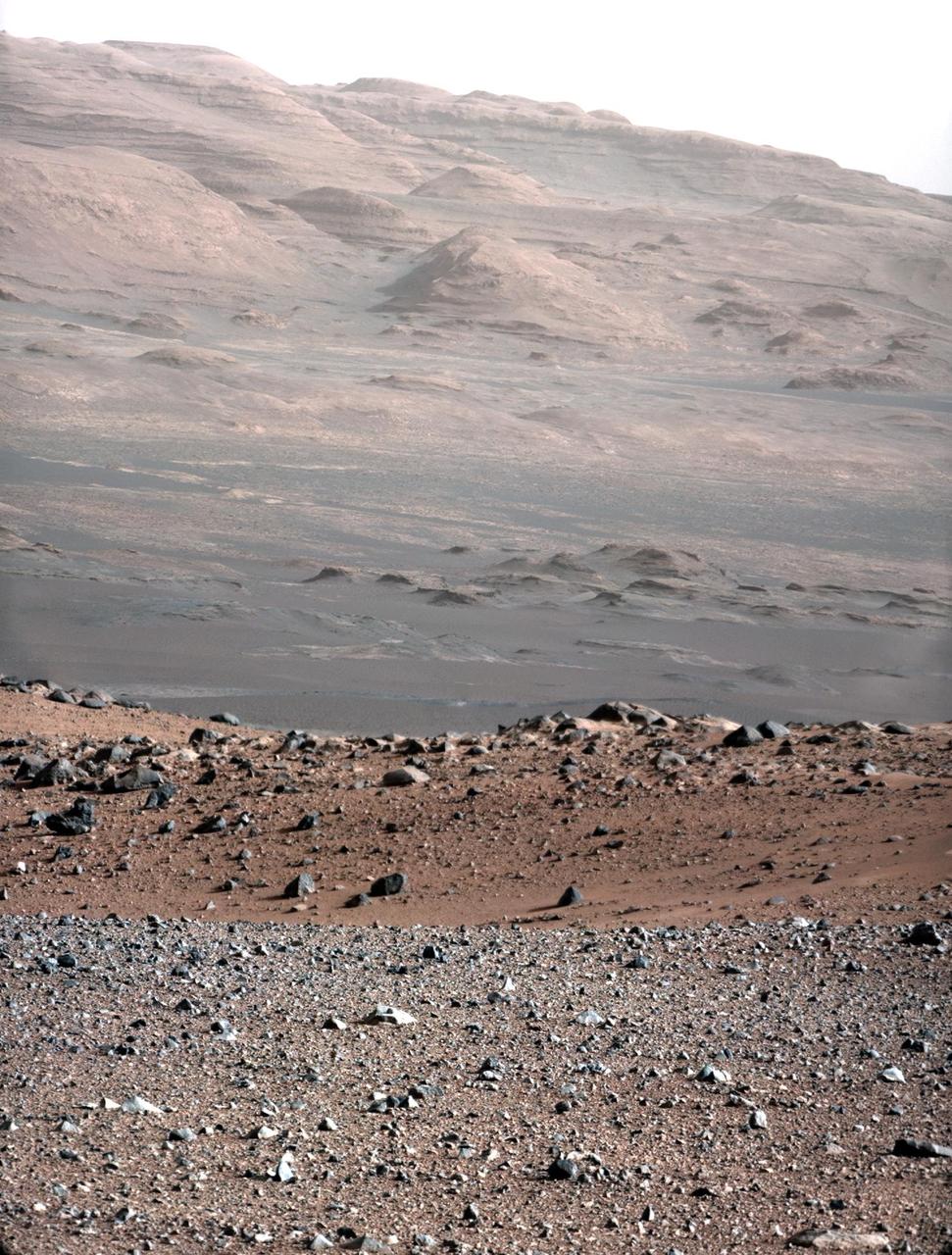 This image is from a test series used to chacterize the 100-millimeter Mast Camera on NASA Curiosity rover. It was taken on Aug. 23, 2012, and looks south-southwest from the rover landing site.
