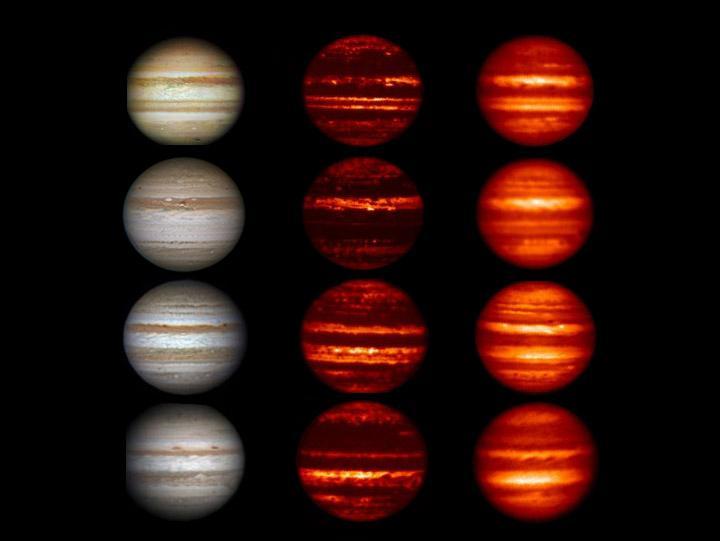 In these images obtained by amateur astronomers, Jupiter can be seen losing a brown-colored belt south of the equator called the South Equatorial Belt SEB from 2009 to 2010.