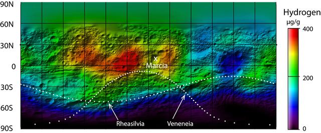 NASA image: Hydrogen Map of Vesta