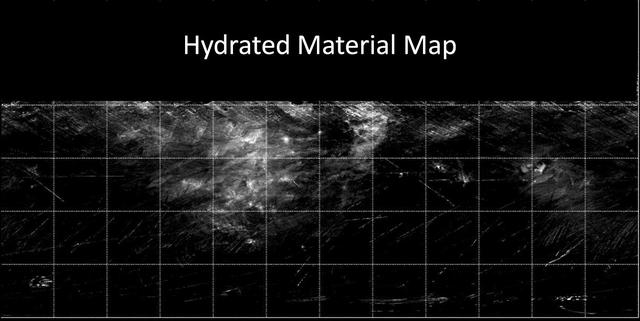 NASA image: Map of Hydrated Minerals on Vesta