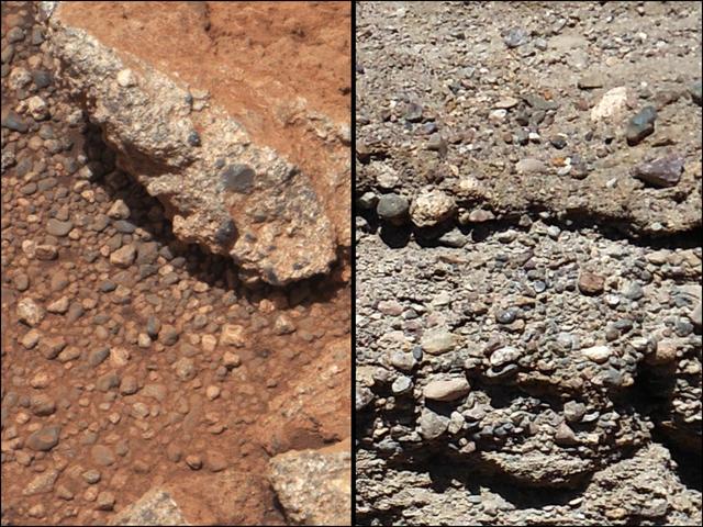 NASA image: Rock Outcrops on Mars and Earth