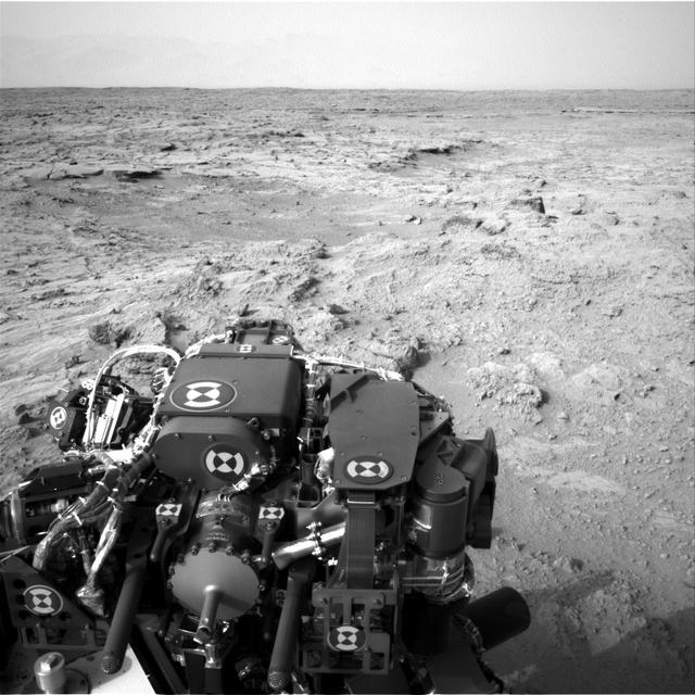 NASA Mars rover Curiosity drove 83 feet eastward during the 102nd Martian day, or sol, of the mission Nov. 18, 2012. At the end of the drive, Curiosity view was toward Yellowknife Bay in the Glenelg area of Gale Crater.