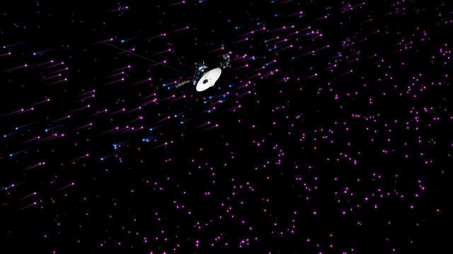 This image from a set of animations show NASA Voyager 1 spacecraft exploring a new region in our solar system called the magnetic highway.
