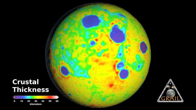 NASA image: Map of Moon Crust