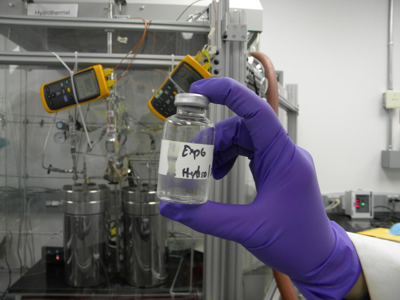 The NASA Astrobiology Icy Worlds team at NASA Jet Propulsion Laboratory are collecting samples from a simulated ocean vent to see if they can detect organic molecules being brewed.