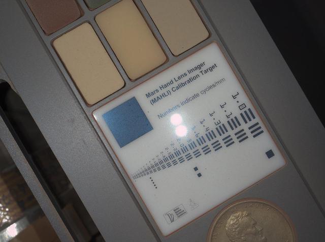 NASA image: First Night Image of MAHLI Calibration Target in White Lighting