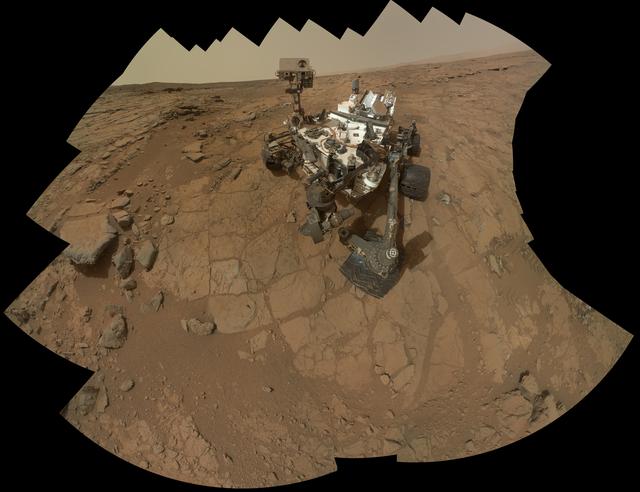 NASA image: Curiosity Rover Self Portrait at John Klein Drilling Site
