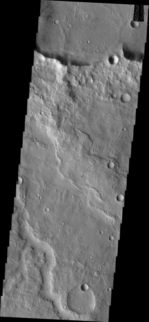 This unnamed channel is located in Terra Cimmeria as seen by NASA 2001 Mars Odyssey spacecraft.