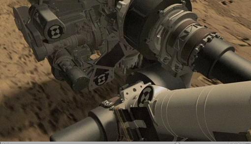 This animation depicts NASA Mars rover Curiosity drilling a hole to collect a rock-powder sample at a target site called John