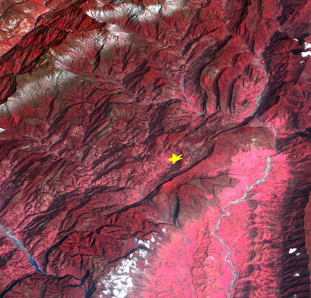 NASA image: NASA Spacecraft Shows Location of China Quake