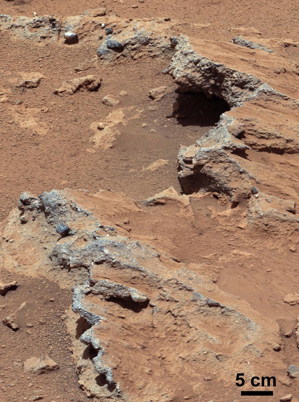 NASA Curiosity rover found evidence for an ancient, flowing stream on Mars at a few sites, including a rock which the science team has named Hottah after Hottah Lake in Canada Northwest Territories.