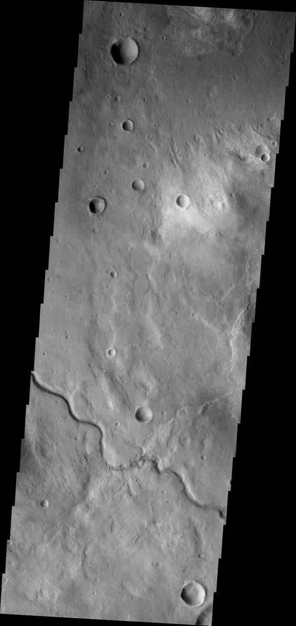 This image from NASA Mars Odyssey spacecraft shows an unnamed channel located in Terra Sabaea, near Hellas Planitia.
