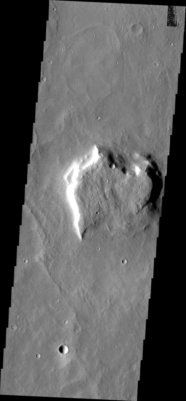 Do you see what I see in this image from NASA Mars Odyssey spacecraft? Though not as pretty as our previous heart-shaped mesa, here another one.
