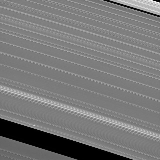 Cassini scientists continue their quest to understand the origin and evolution of the newly discovered features observed in Saturn A ring which have become known as propellers as shown in this image from NASA Cassini spacecraft.