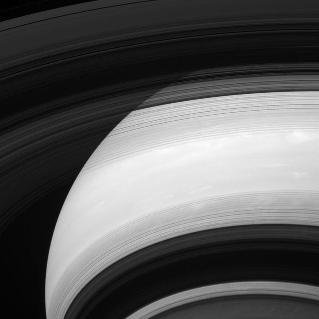 Saturn rings cast shadows on the planet, except their shadows appear to be inside out in this image captured by NASA Cassini spacecraft.