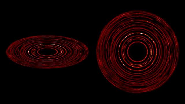 This image shows the dust density and the growth of structure in a simulated disk, which extends about 100 times farther from its star than Earth orbit around the sun.