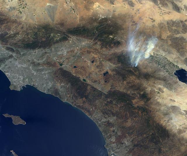 NASA image: NASA MISR Instrument Captures View of Mountain Fire Near Idyllwild, Calif.