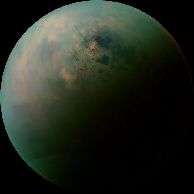 NASA image: Titan Northern Lakes: Salt Flats?