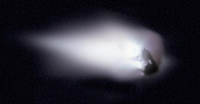 In 1986, the European spacecraft Giotto became one of the first spacecraft ever to encounter and photograph the nucleus of a comet, passing and imaging Halley nucleus as it receded from the sun.